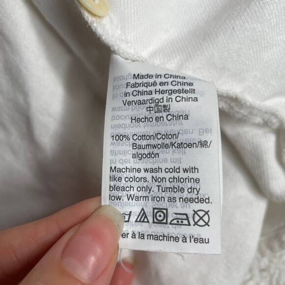 MADEWELL Button Up White Collared Shirt Short Sleeve Extra Small XS - Picture 3 of 4